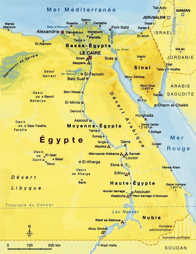 Carte de l’Egypte